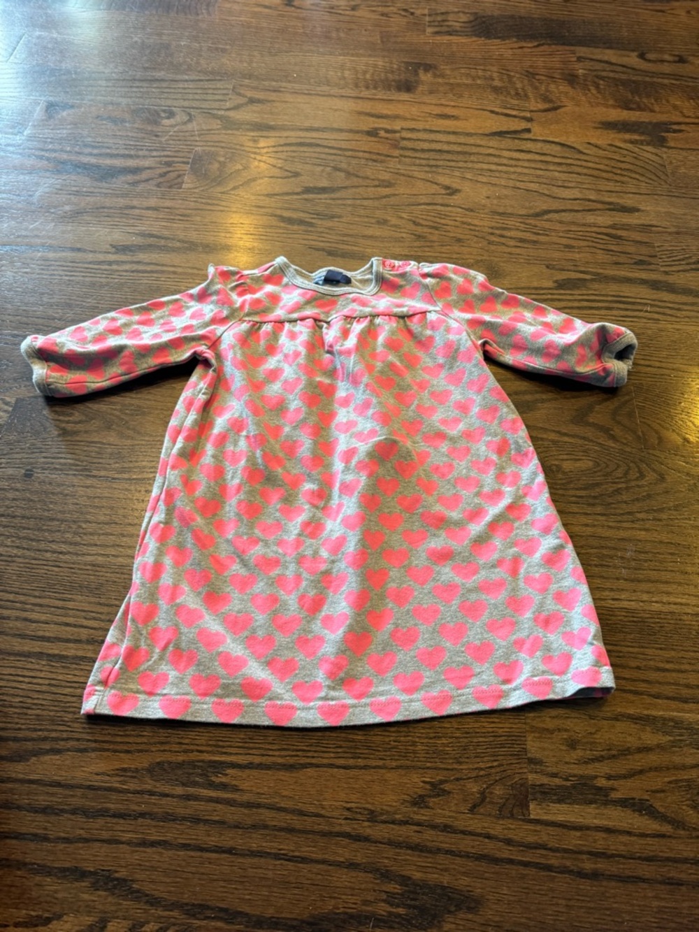 GAP BabyGap Grey Dress with Pink Heart Print
